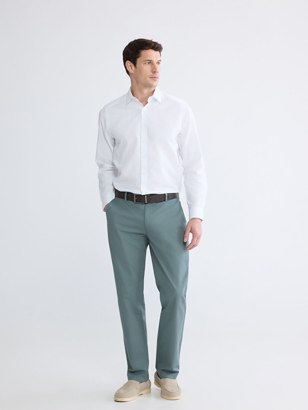 Beyaz Slim Fit Erkek Gömlek-1