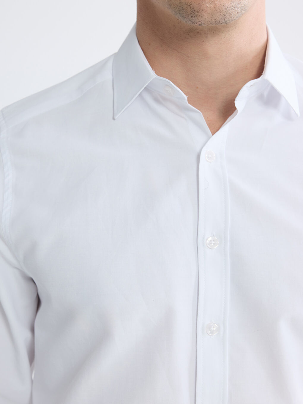 Beyaz Slim Fit Erkek Gömlek-2