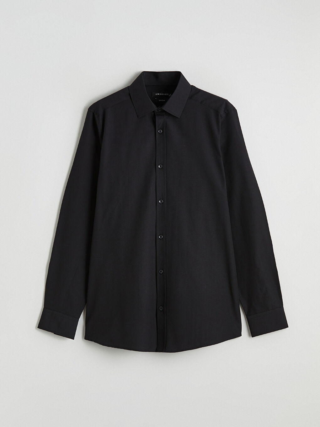 Siyah Slim Fit Uzun Kollu Erkek Gömlek-4