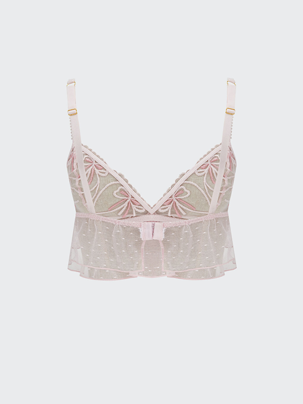Pembe Balensiz Dolgusuz Dantelli Bralet-1