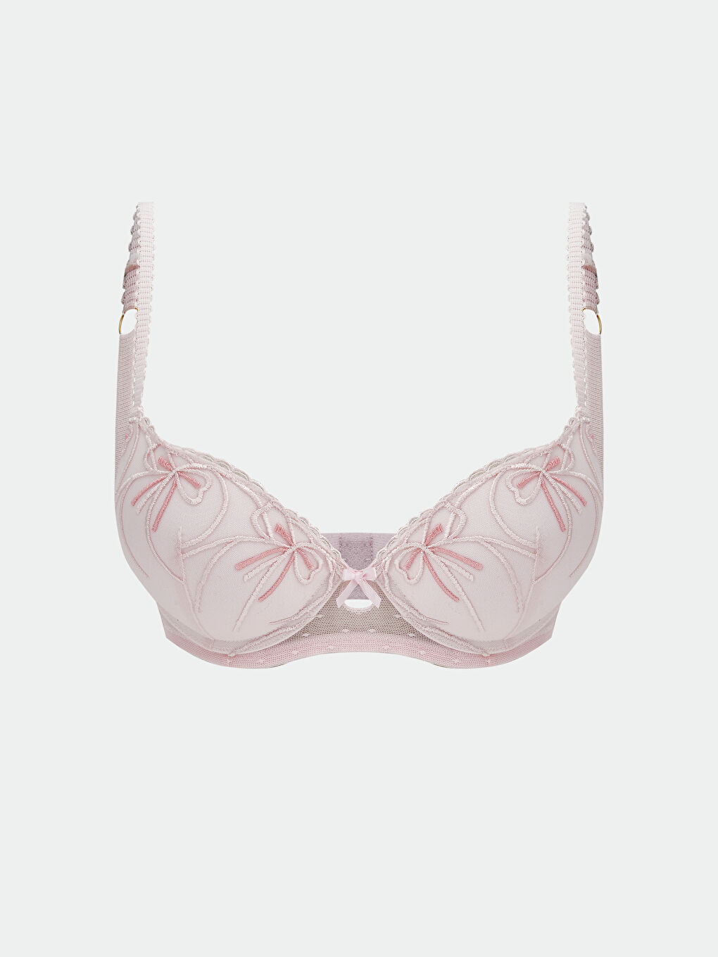 Pembe Balenli Dolgulu Dantelli Fantezi Tişört Sütyen