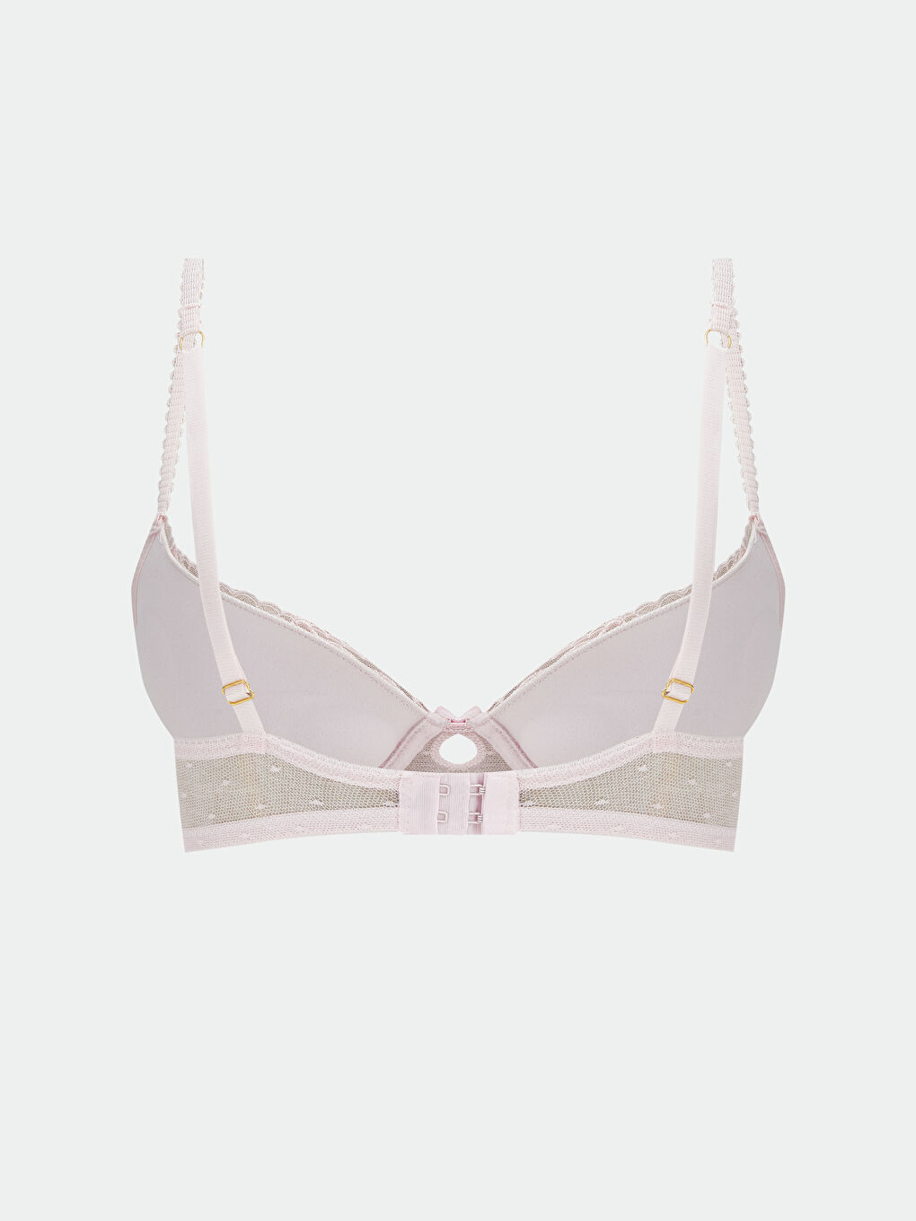 Pembe Balenli Dolgulu Dantelli Fantezi Tişört Sütyen-1