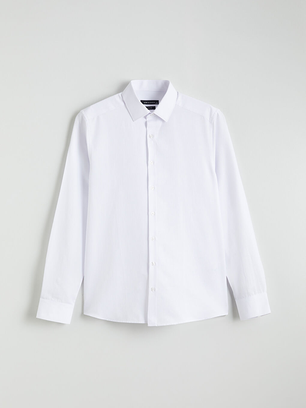 Beyaz Slim Fit Uzun Kollu Armürlü Erkek Gömlek-4