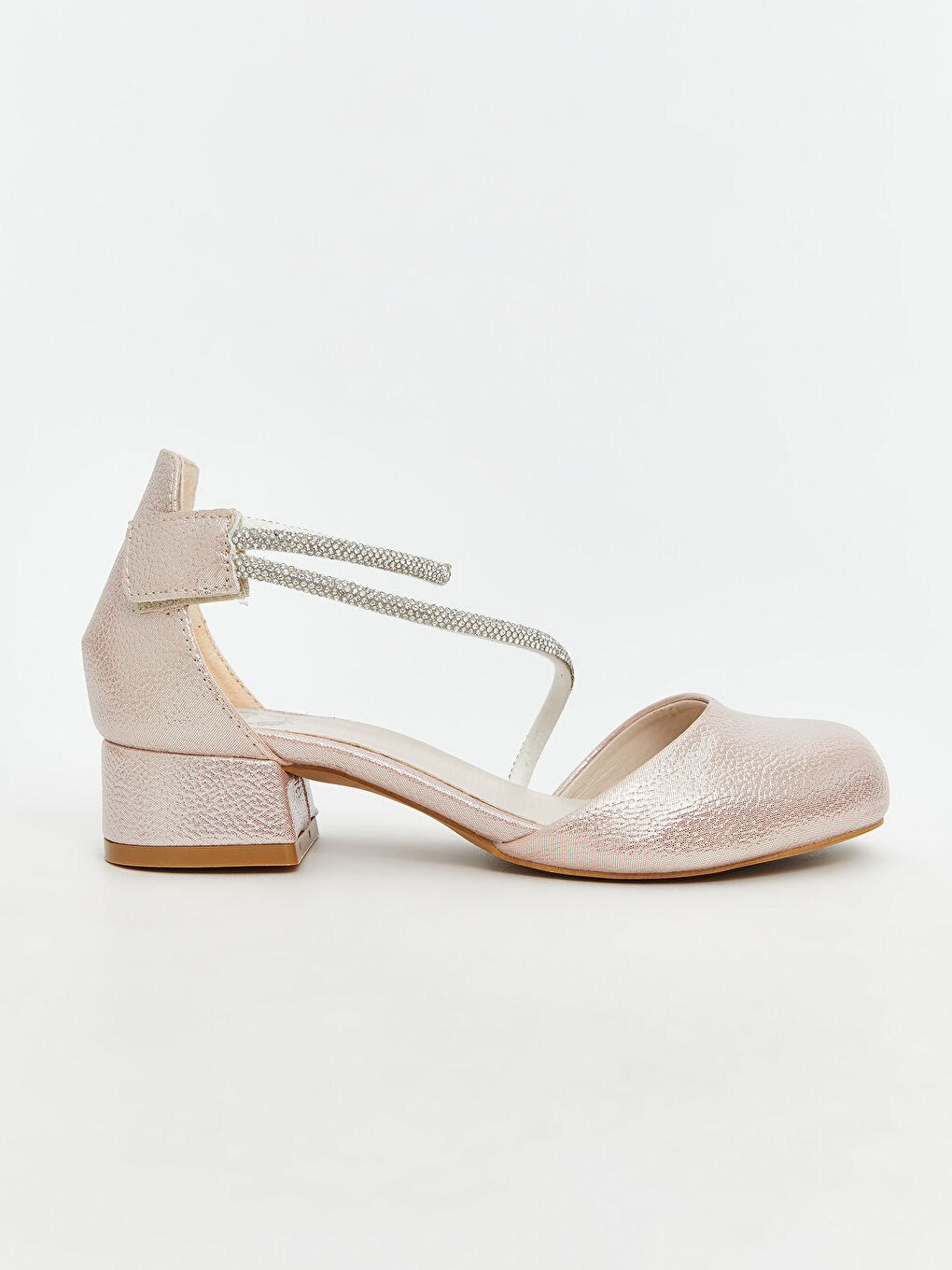 Pembe Taşlı Kız Çocuk Topuklu Ayakkabı-1