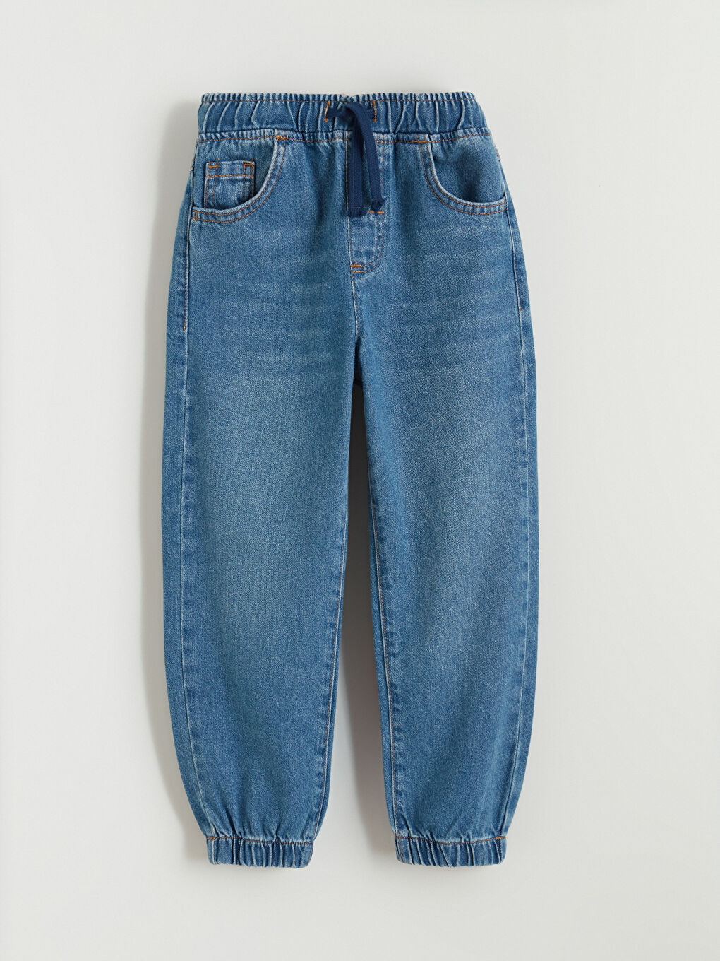 İndigo Beli Lastikli Erkek Bebek Jean Pantolon