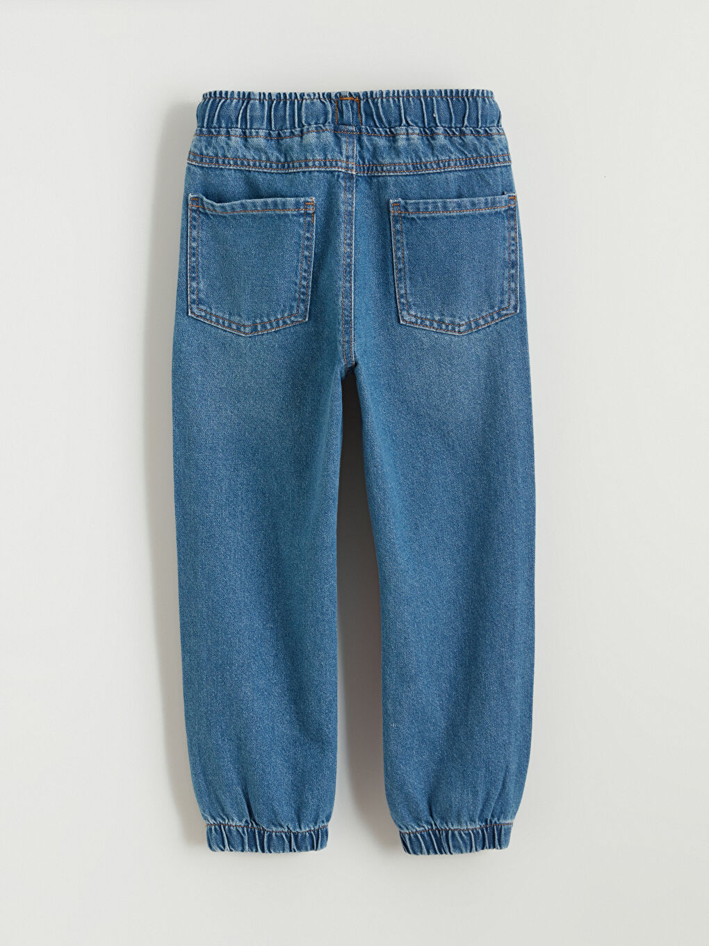 İndigo Beli Lastikli Erkek Bebek Jean Pantolon-2