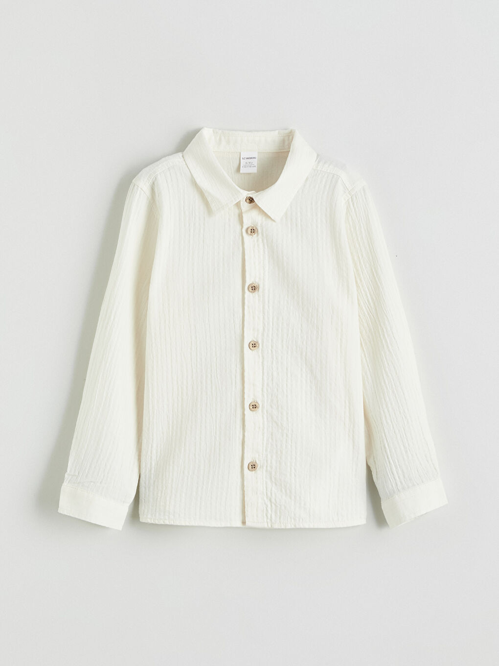 Ekru Dokulu Erkek Çocuk Gömlek