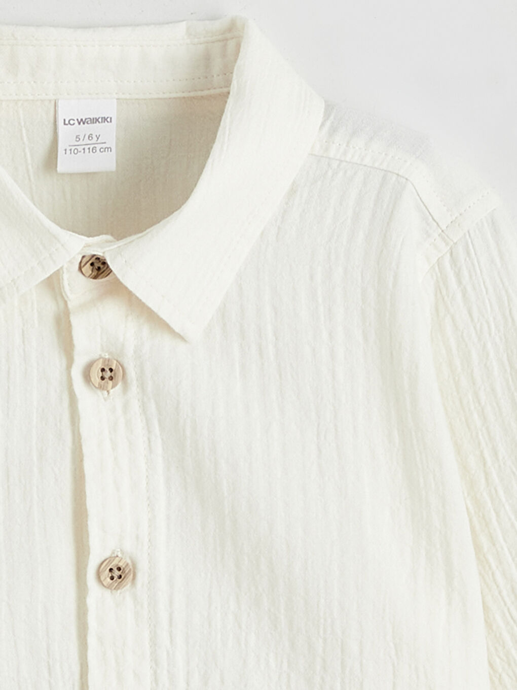 Ekru Dokulu Erkek Çocuk Gömlek-1