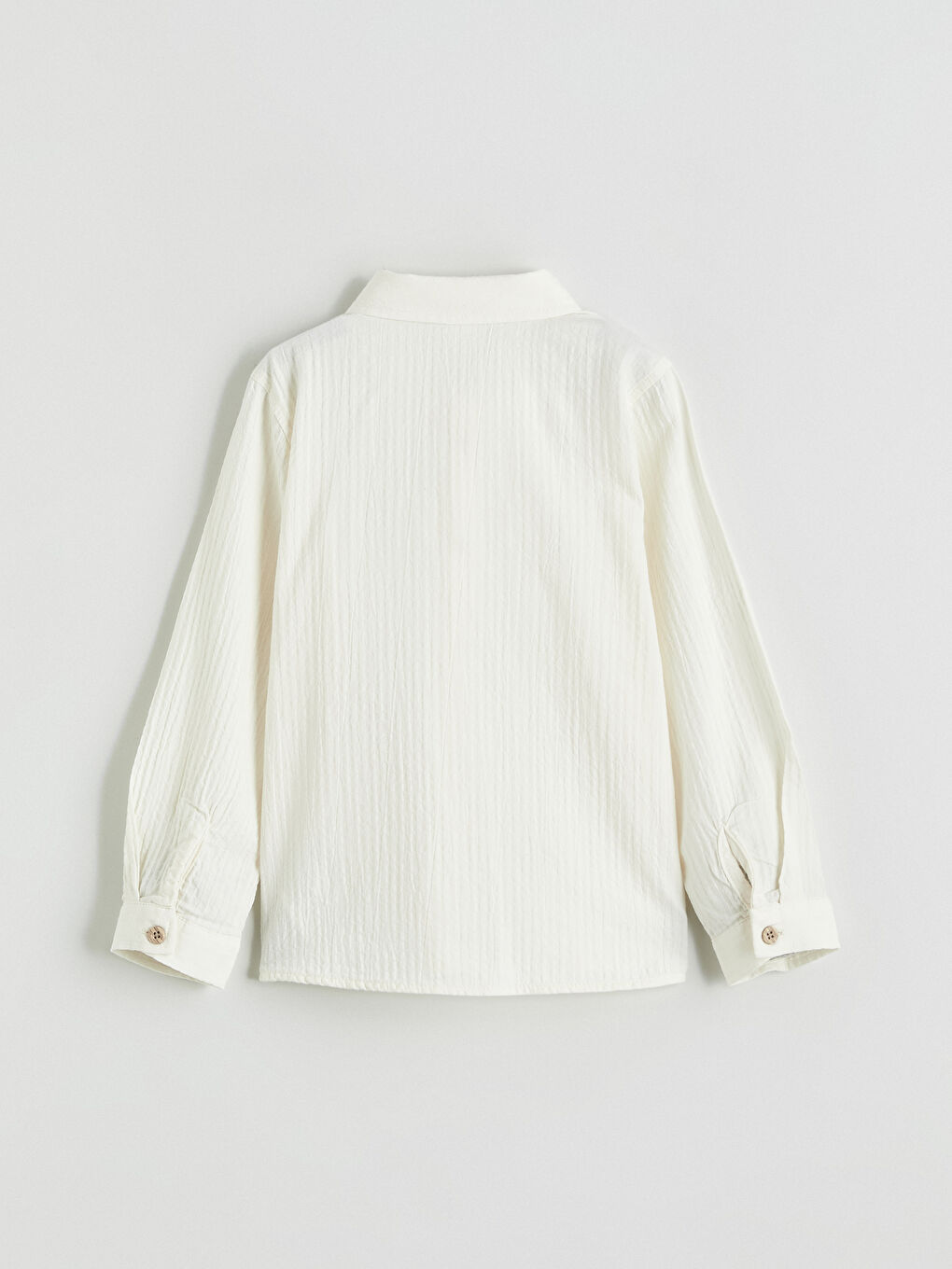 Ekru Dokulu Erkek Çocuk Gömlek-2