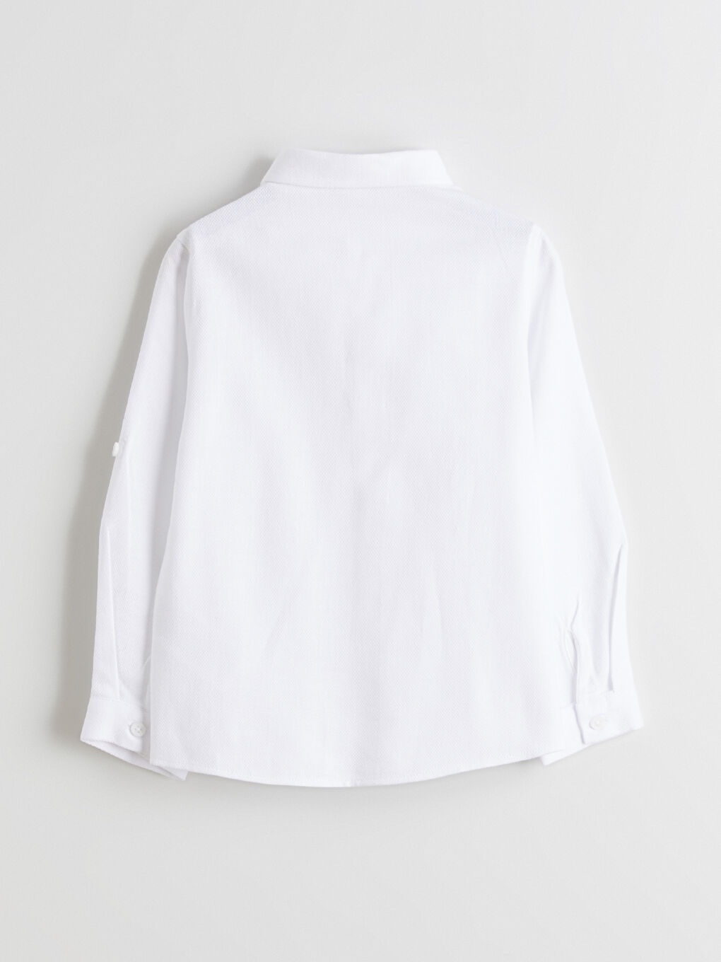 Beyaz Basic Uzun Kollu Erkek Çocuk Gömlek-2