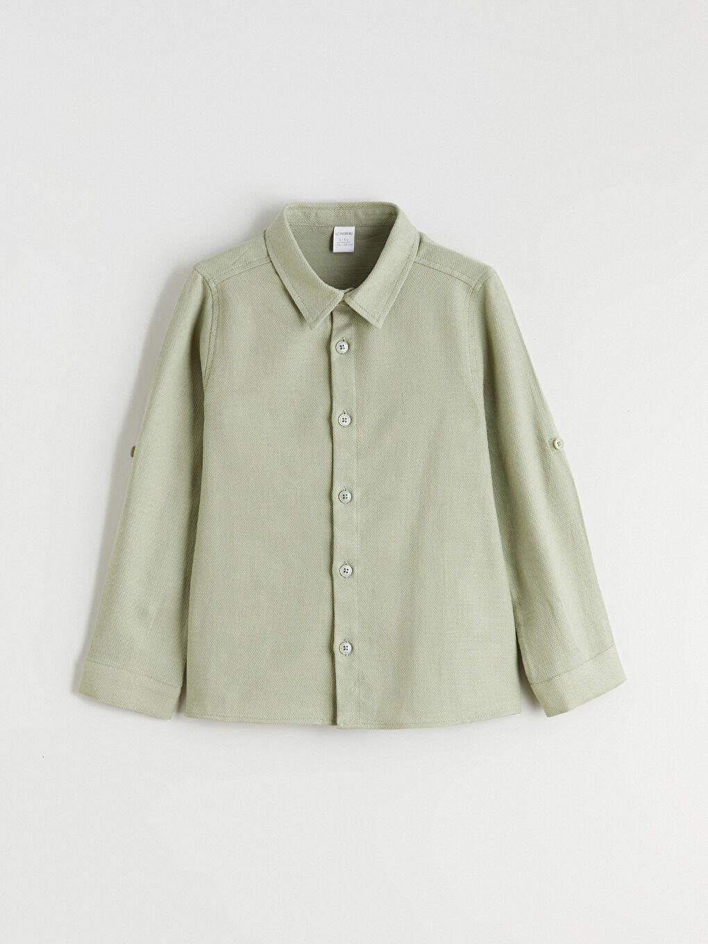 Yeşil Basic Uzun Kollu Erkek Çocuk Gömlek