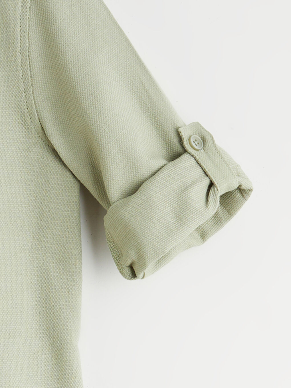 Yeşil Basic Uzun Kollu Erkek Çocuk Gömlek-1