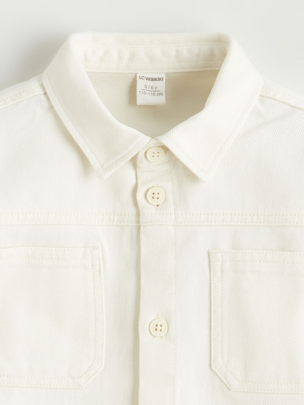 Bej Erkek Çocuk Basic Gabardin Gömlek-1