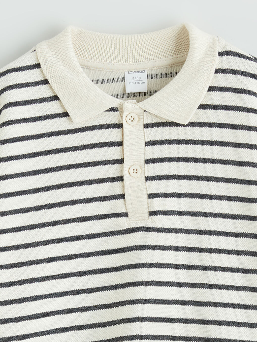 Bej Çizgili Erkek Çocuk Sweatshirt ve Eşofman Altı-2