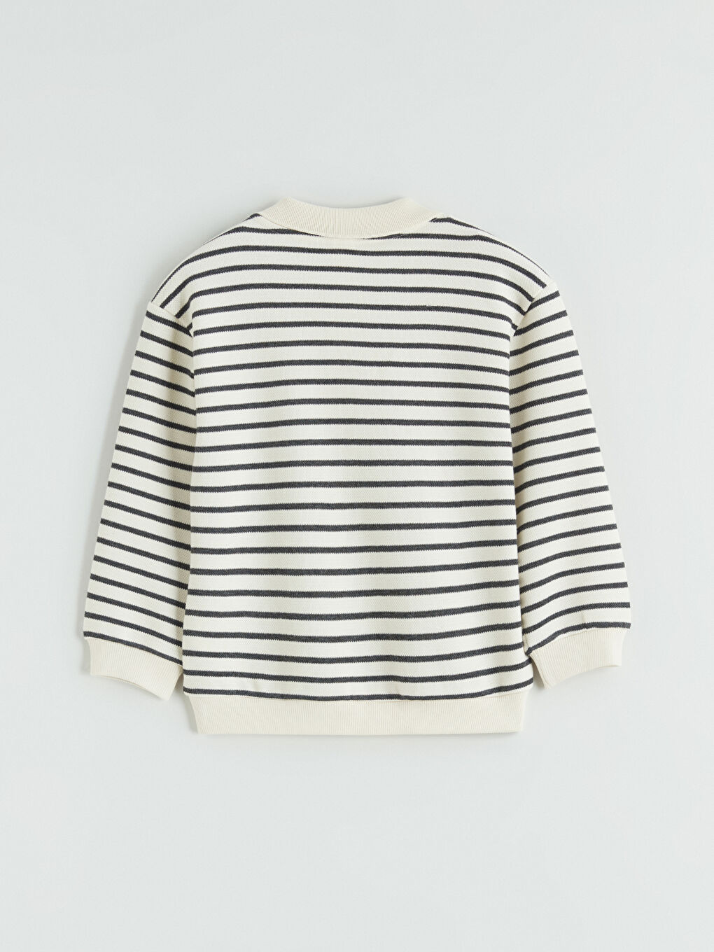 Bej Çizgili Erkek Çocuk Sweatshirt ve Eşofman Altı-3