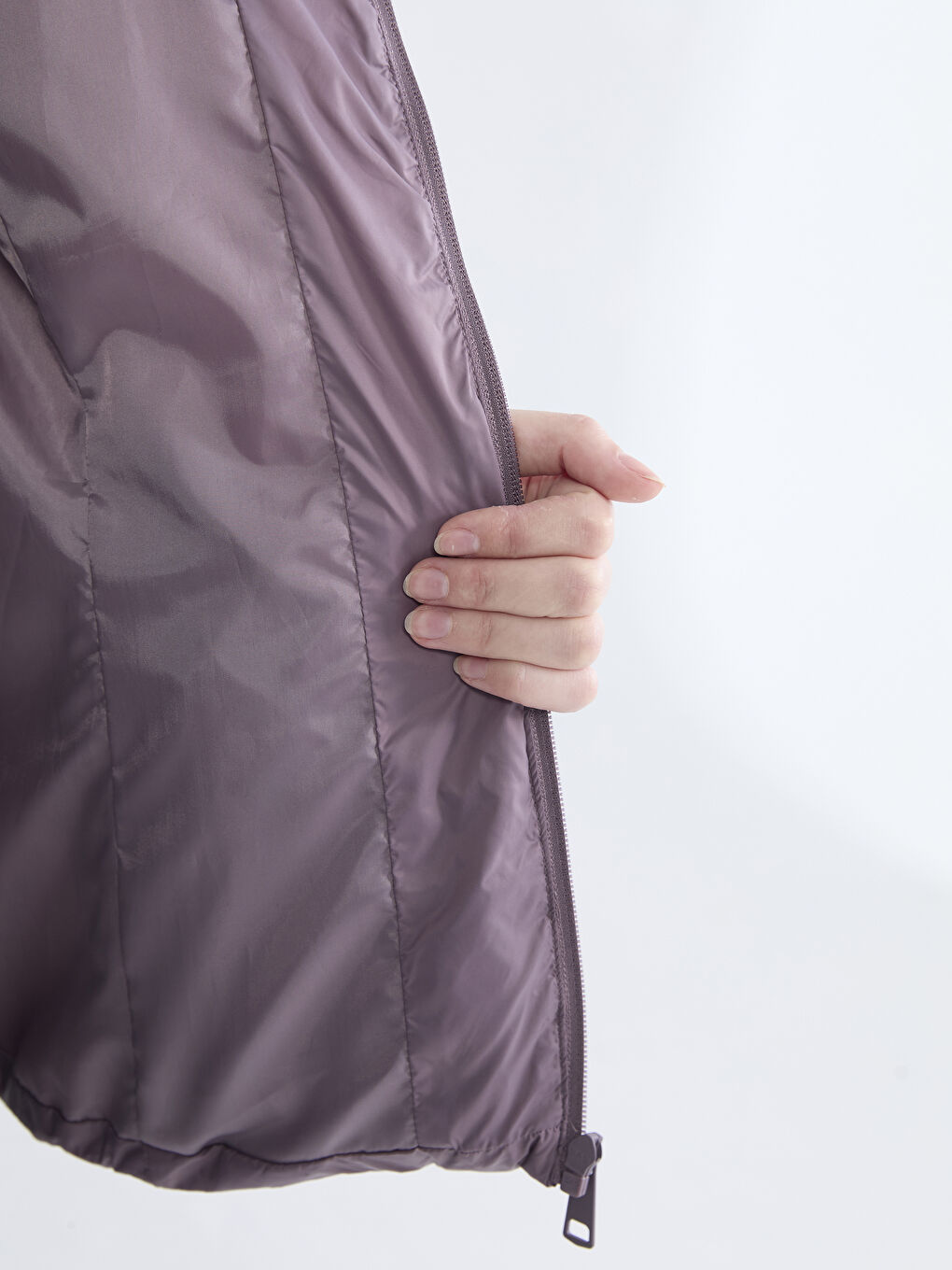 معطف منتفخ بقبّ نساء-3