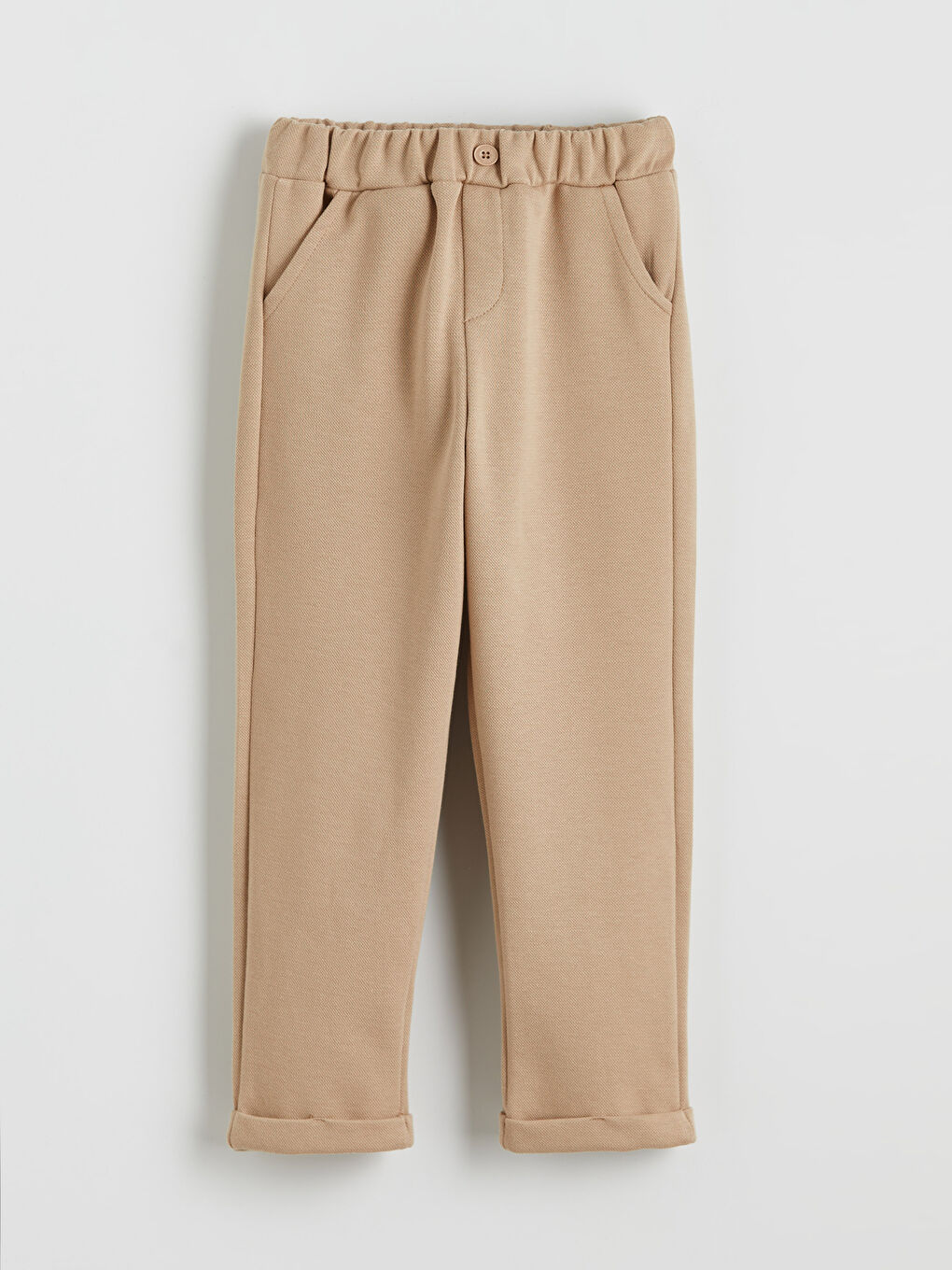 Bej Beli Lastikli Erkek Çocuk Eşofman Altı