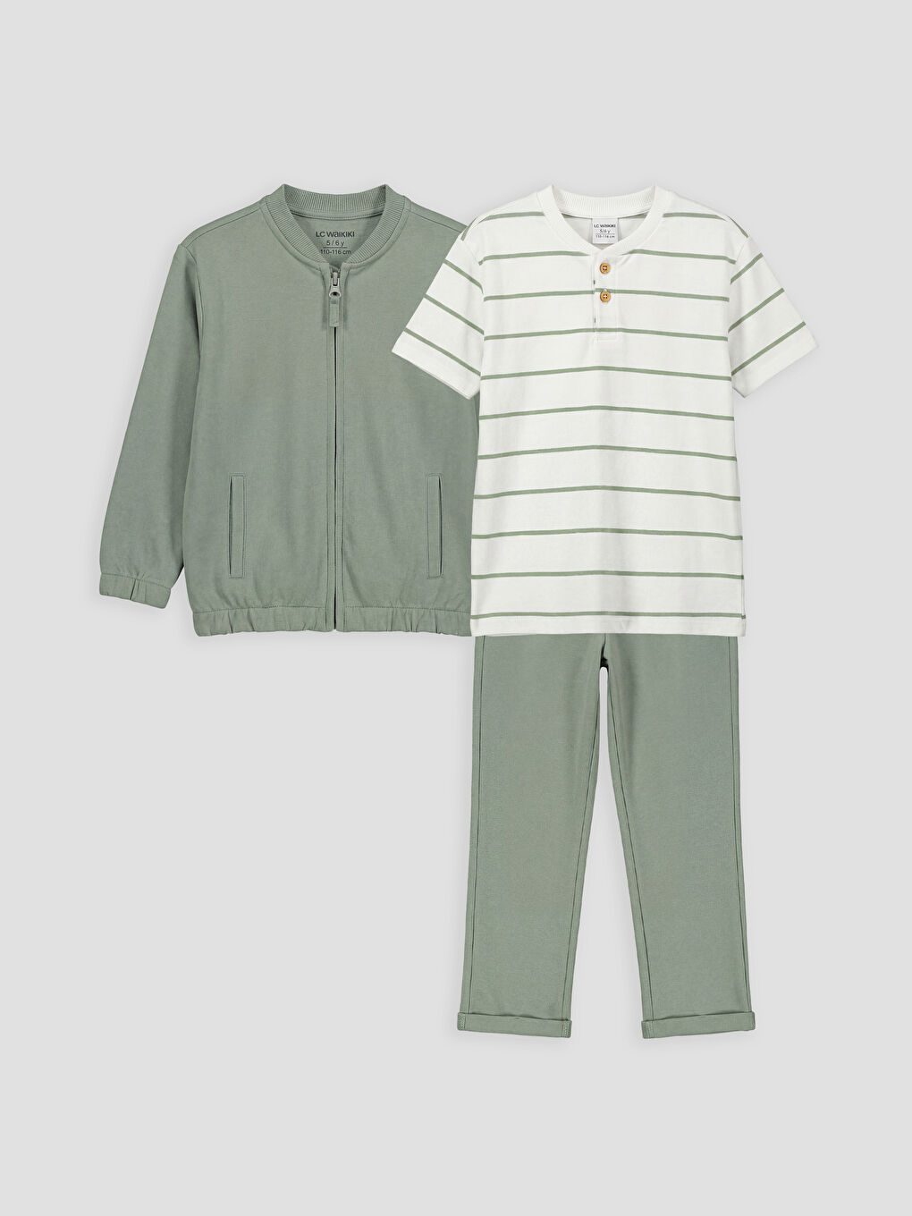 Crew Neck Boys' Set 3 Pieces