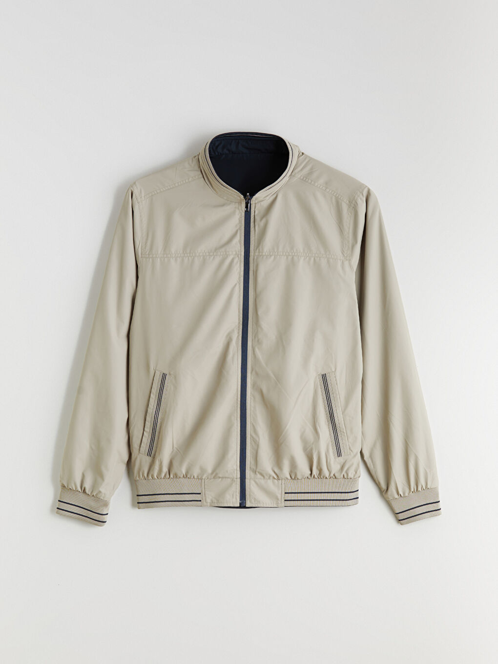 İndigo Standart Kalıp Dik Yaka Erkek Mont-16