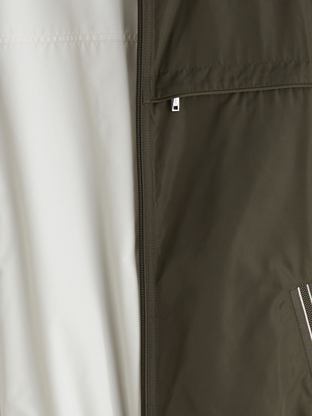 Haki Standart Kalıp Dik Yaka Erkek Mont-9