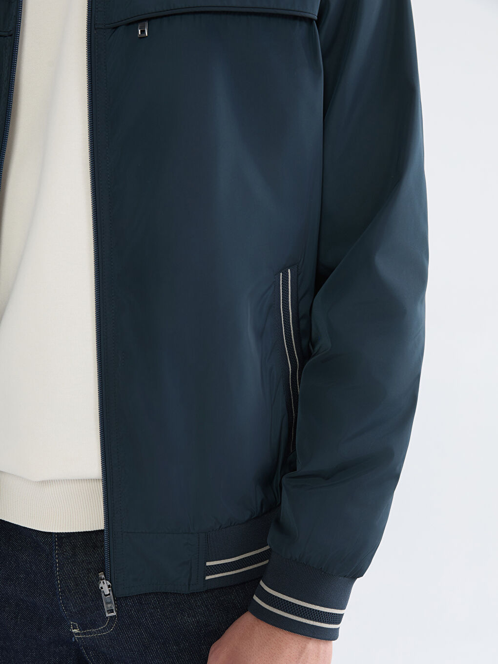 İndigo Standart Kalıp Dik Yaka Erkek Mont-8