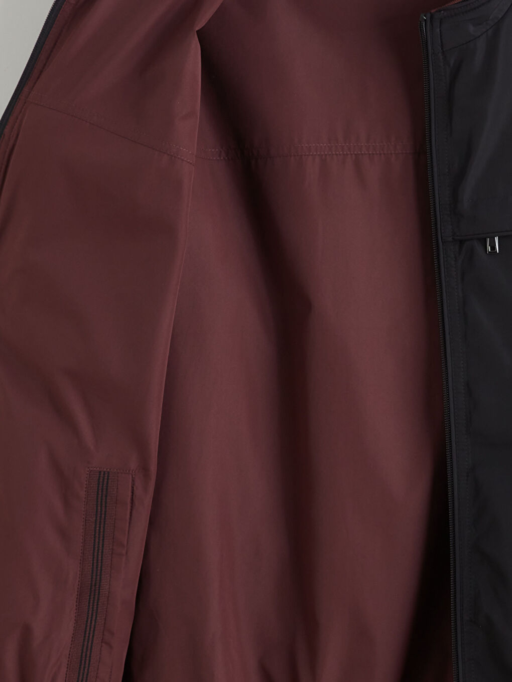 Siyah Standart Kalıp Dik Yaka Çift Taraflı Erkek Mont-9