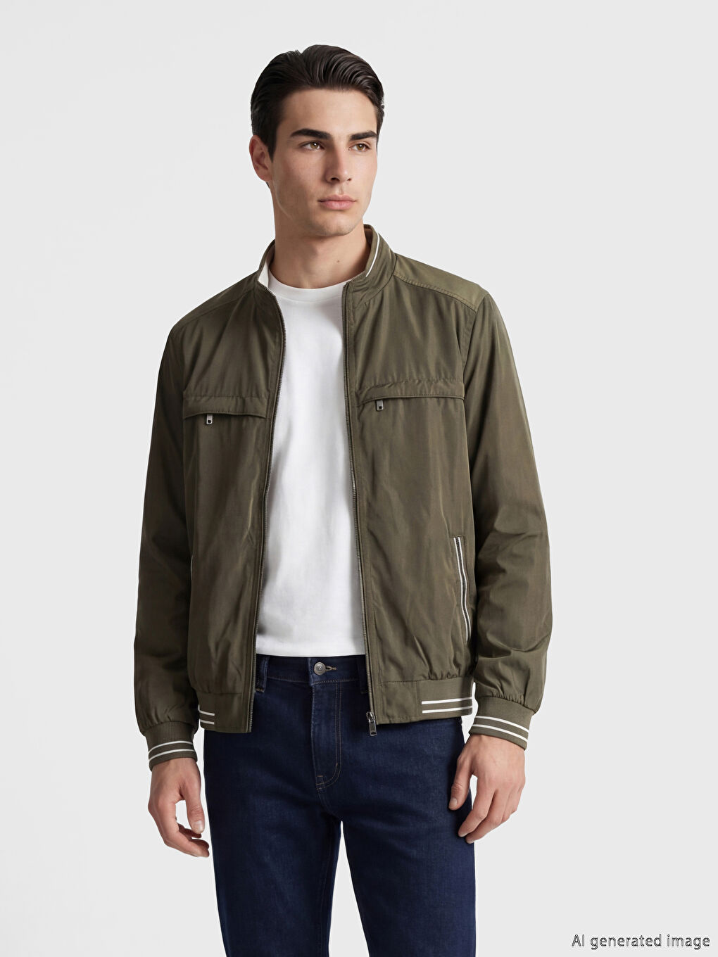 Mock Neck Reversible Men's Coat