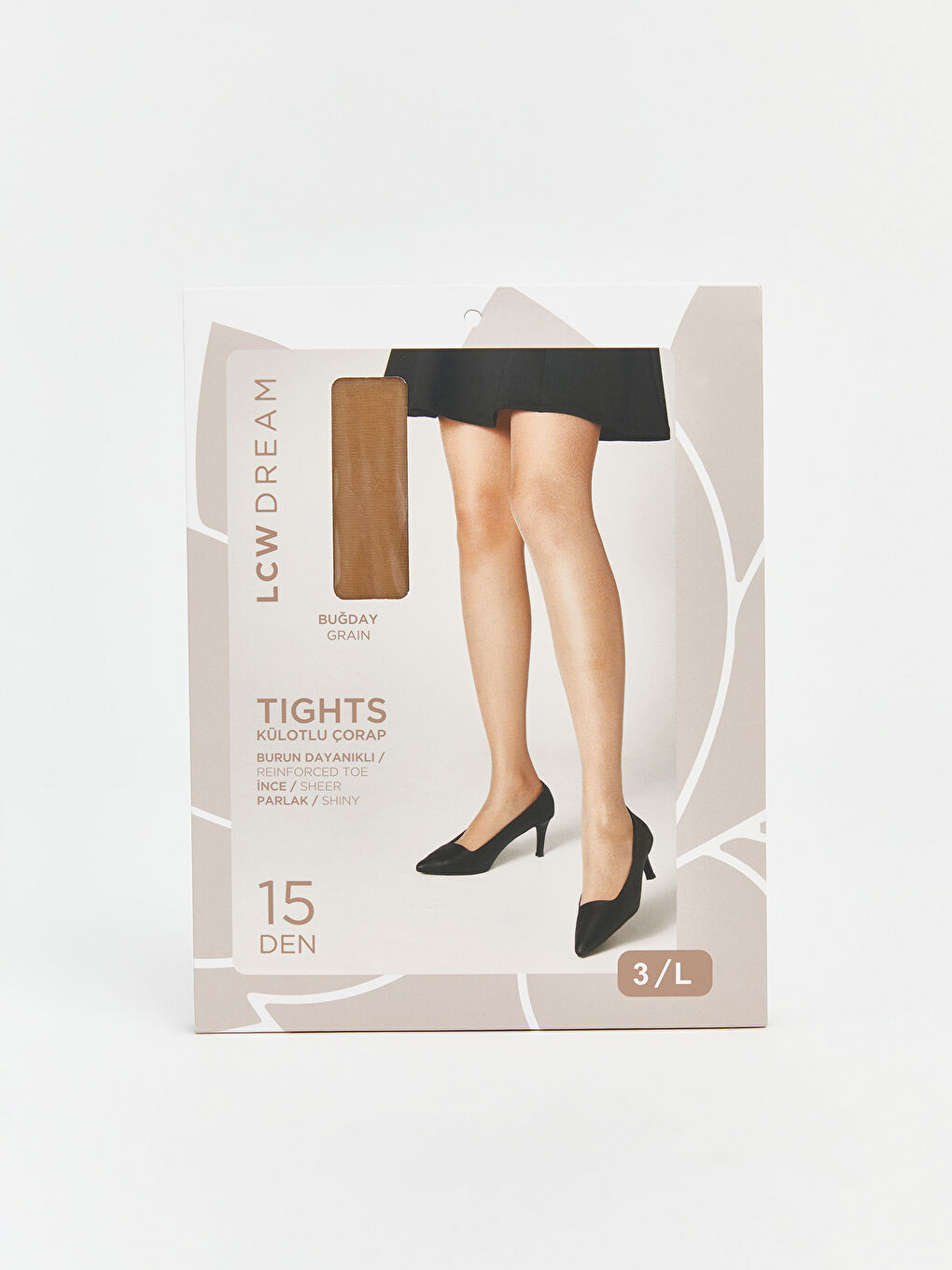 Bej 15 Denye Parlak Kadın Külotlu Çorap