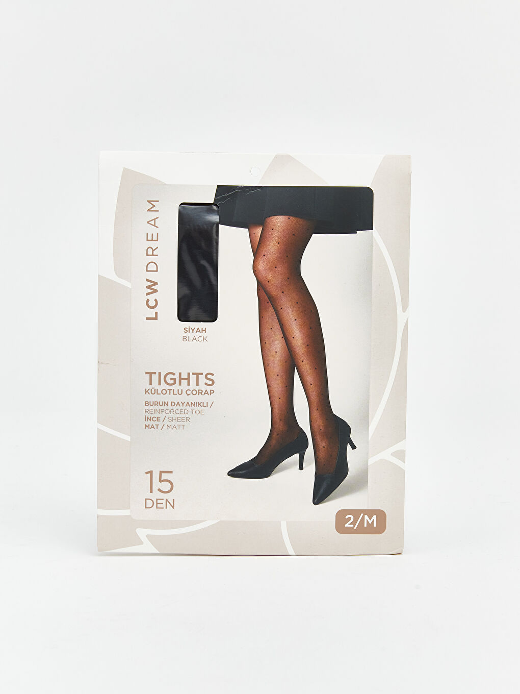 Siyah 15 Denye Mat Puantiyeli Kadın Külotlu Çorap