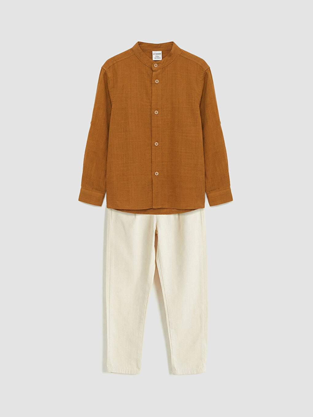 Kahverengi Hakim Yaka Erkek Çocuk Gömlek ve Pantolon