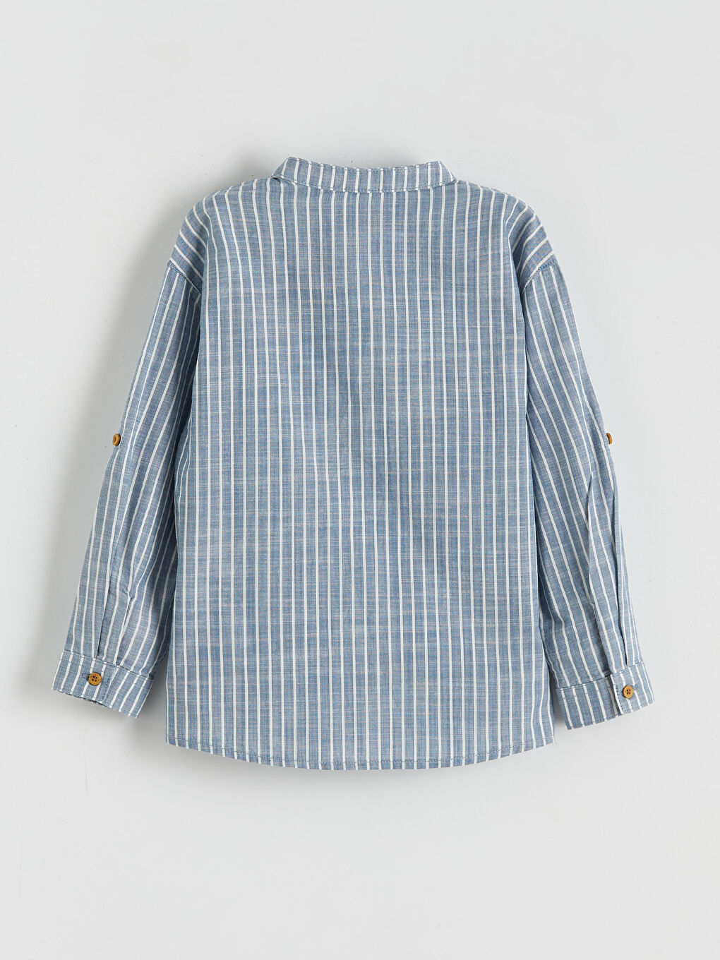Ekru Hakim Yaka Çizgili Erkek Çocuk Gömlek-1