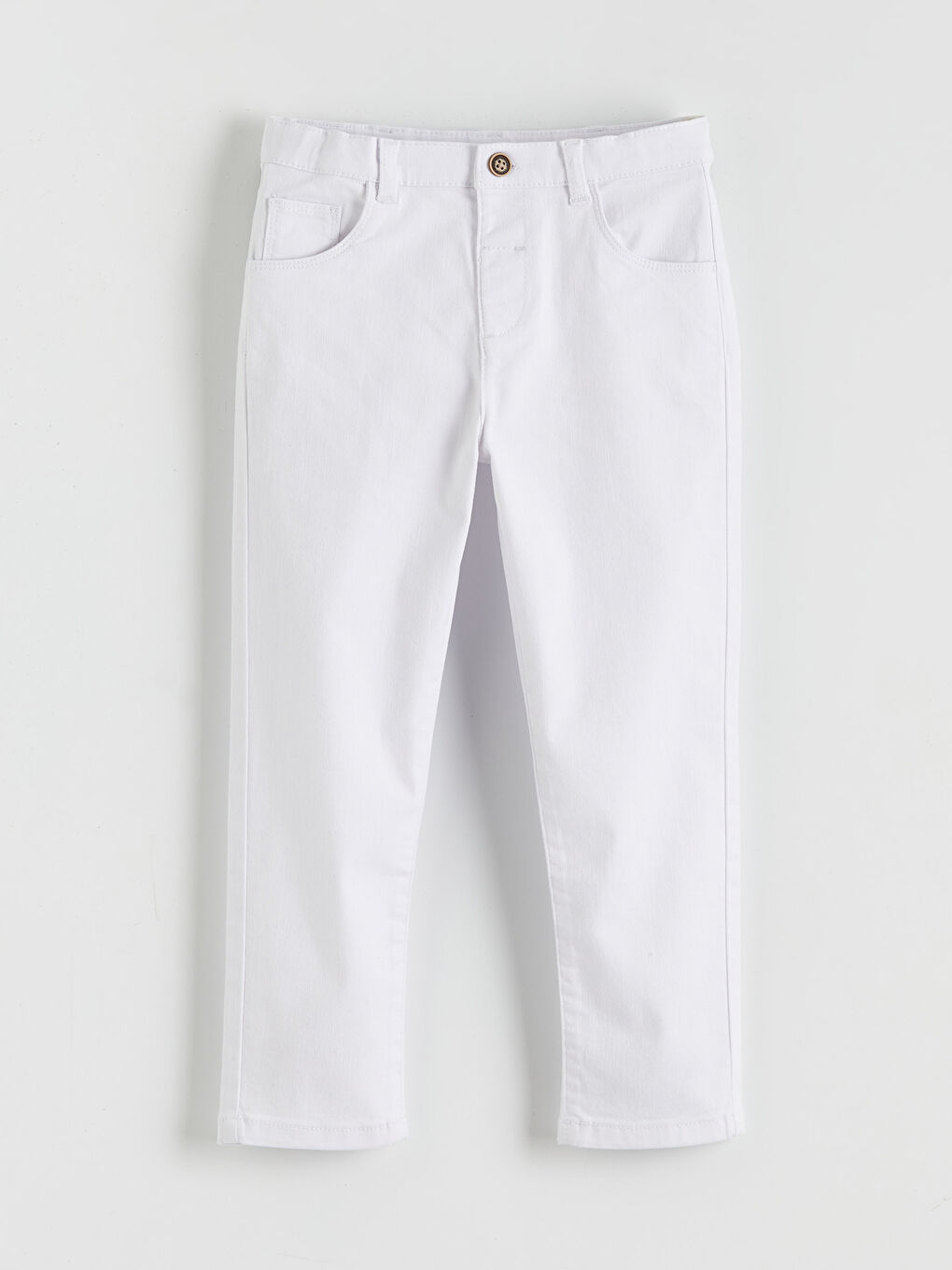 Beyaz Slim Fit Erkek Çocuk Pantolon