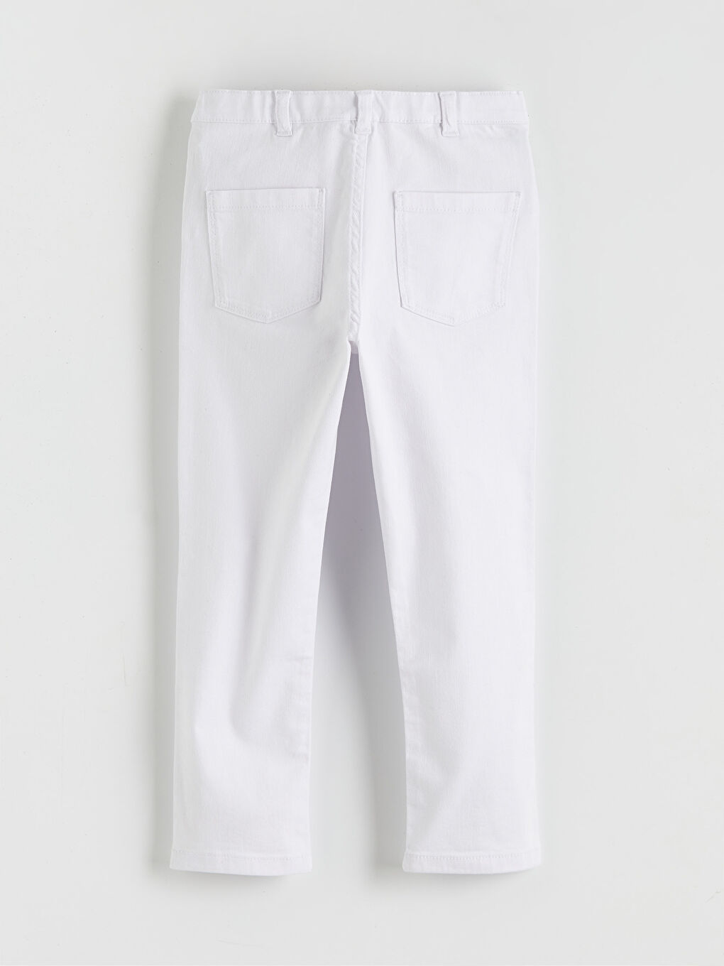 Beyaz Slim Fit Erkek Çocuk Pantolon-1