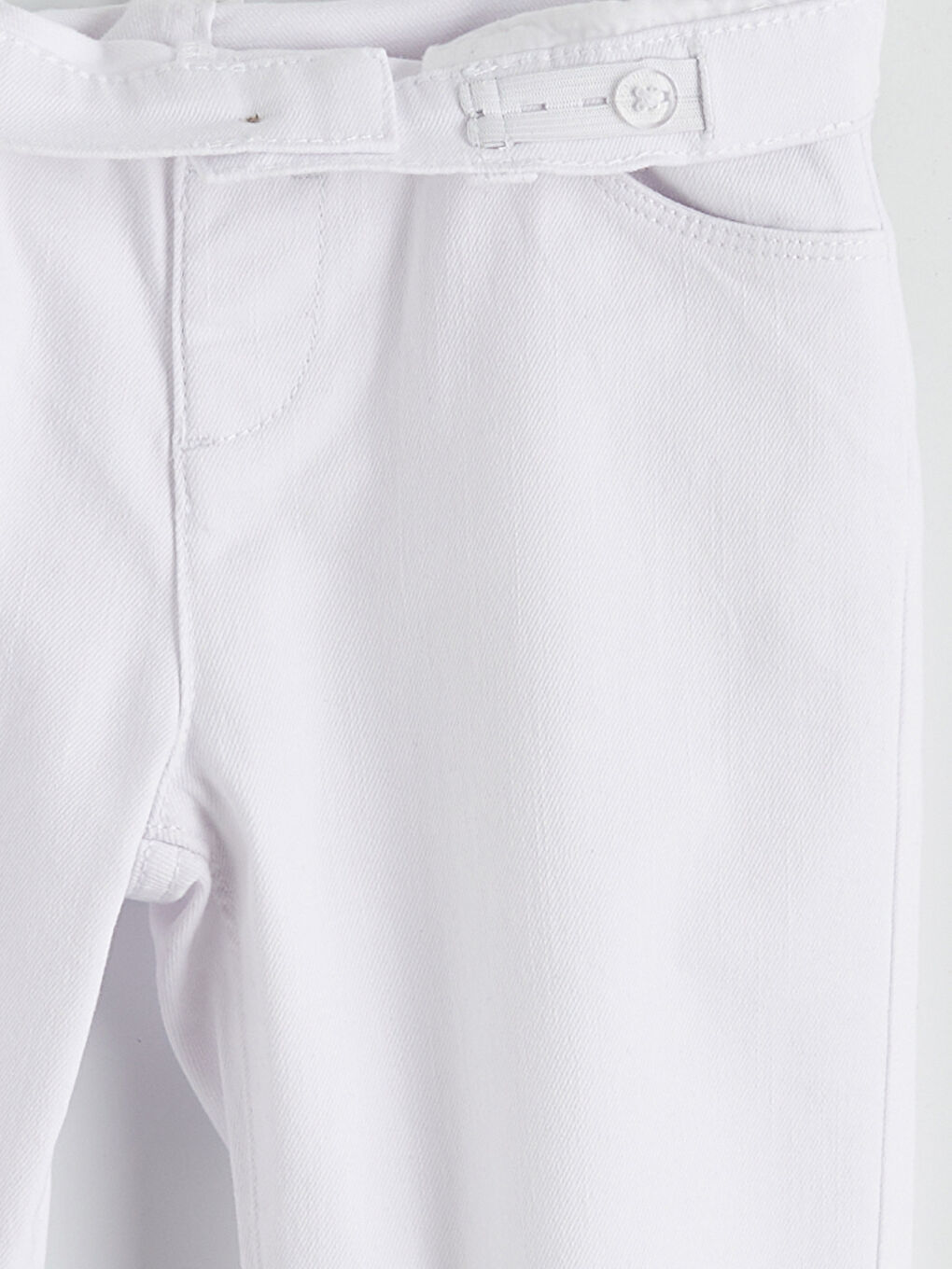 Beyaz Slim Fit Erkek Çocuk Pantolon-2