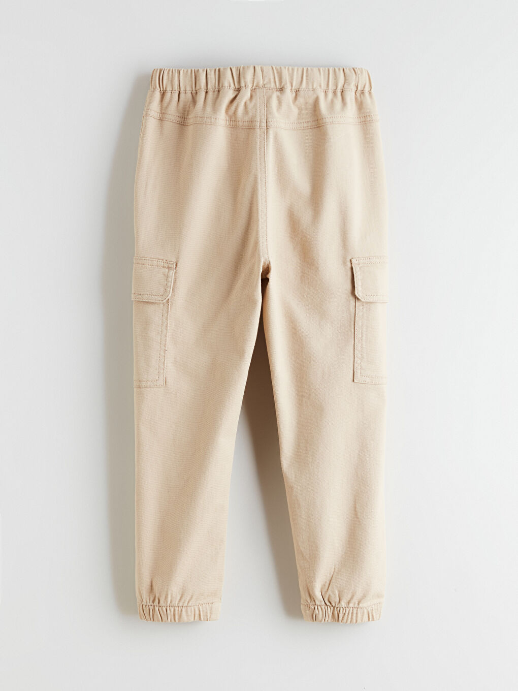Bej Beli Lastikli Erkek Çocuk Kargo Pantolon	-2