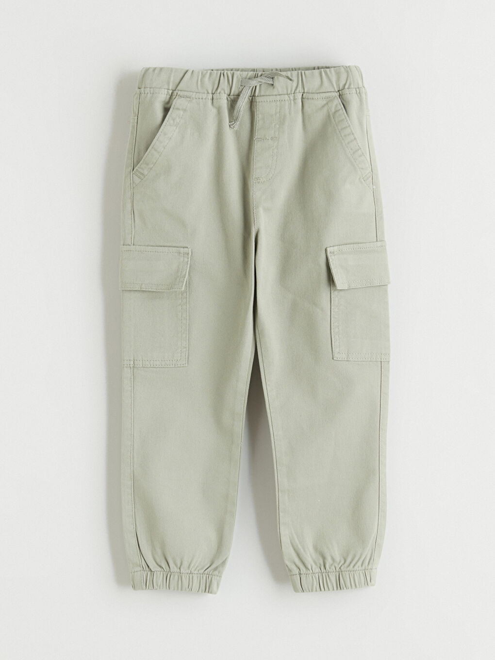 Yeşil Beli Lastikli Erkek Çocuk Kargo Pantolon