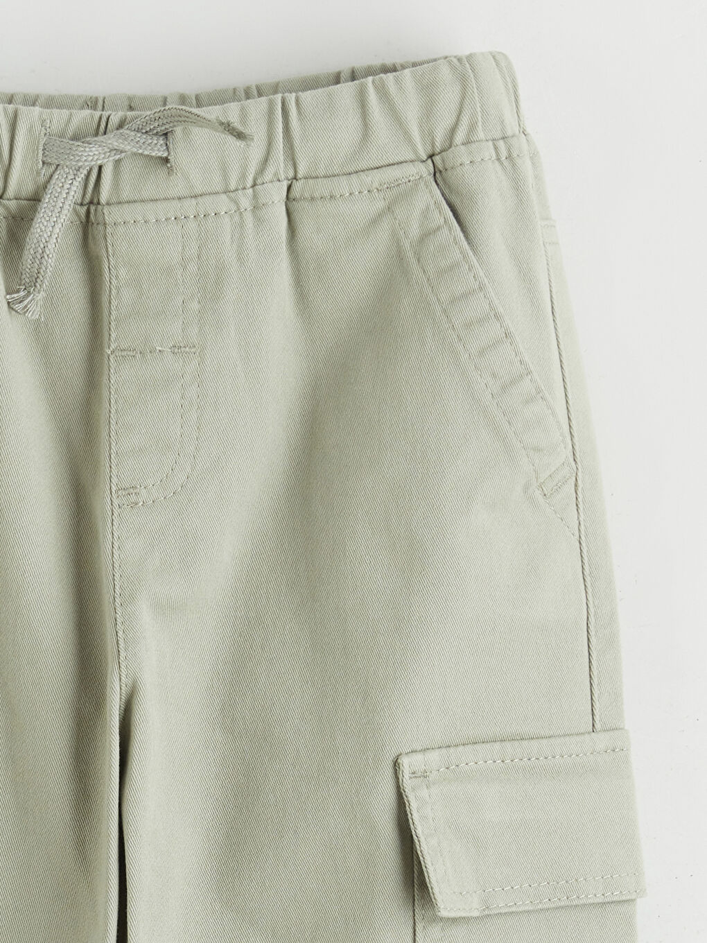 Yeşil Beli Lastikli Erkek Çocuk Kargo Pantolon-1