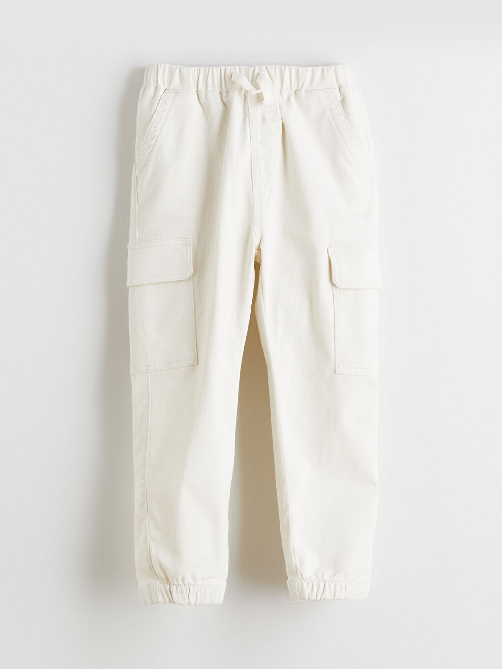 Bej Beli Lastikli Erkek Çocuk Kargo Pantolon	-2