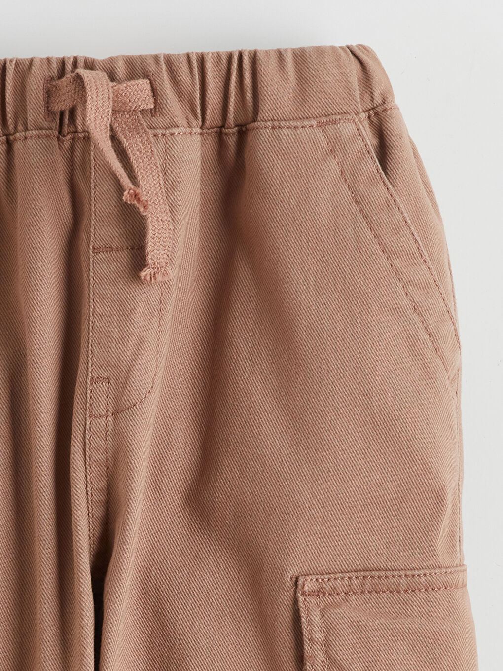 Kahverengi Erkek Çocuk Gabardin Jogger Pantolon-1