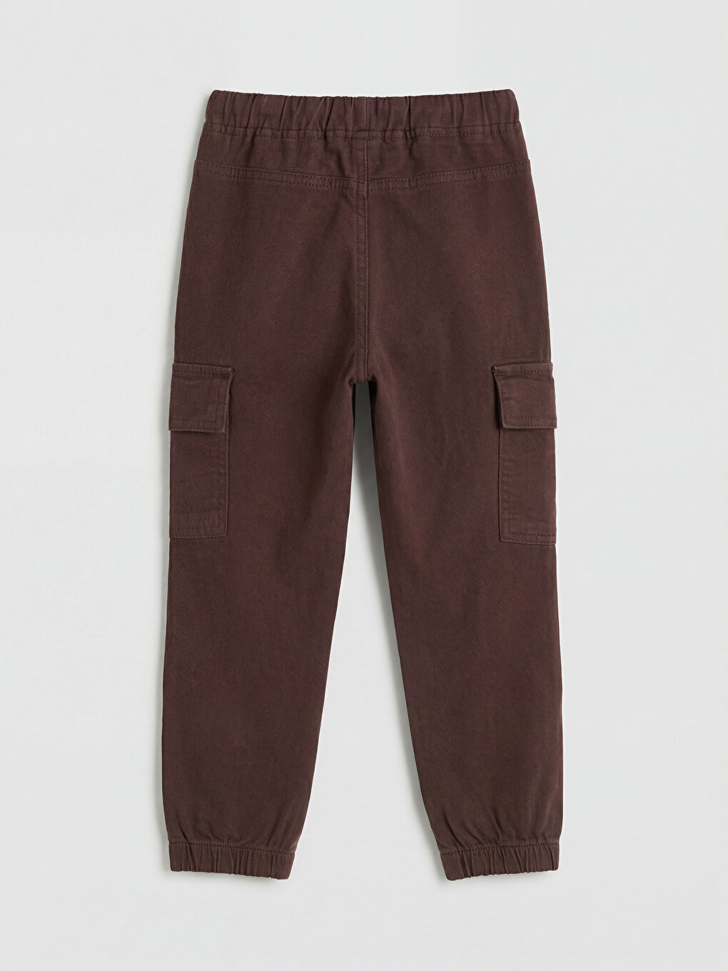 Kahverengi Beli Lastikli Erkek Çocuk Kargo Pantolon-1