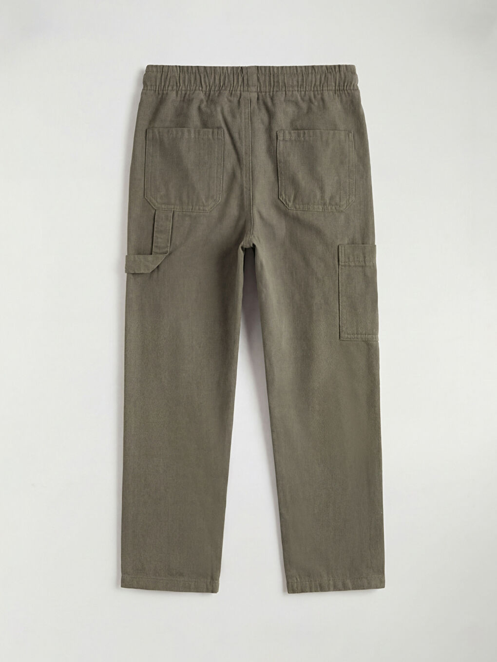 Haki Beli Lastikli Erkek Çocuk Kargo Kanvas Pantolon-1