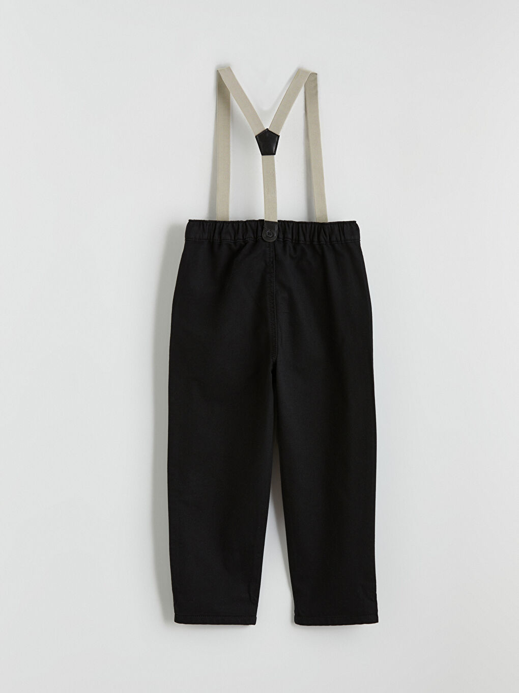 Siyah Beli Lastikli Askılı Erkek Çocuk Pantolon-2