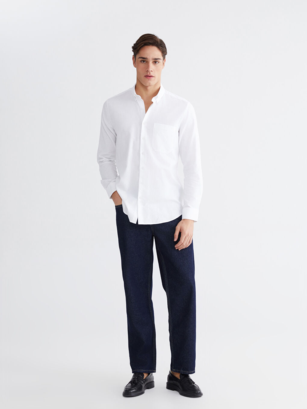 Regular Fit Gabardine Men's Shirt-1