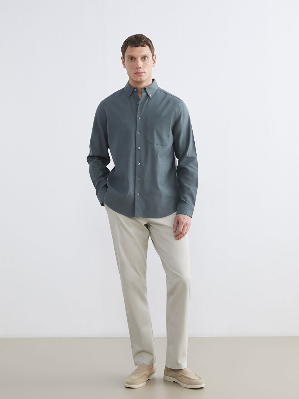 Regular Fit Gabardine Men's Shirt-1