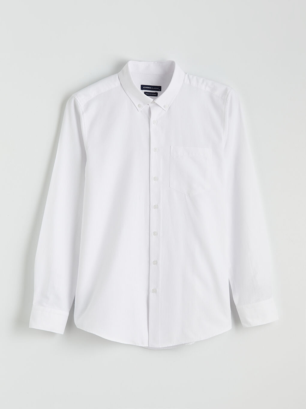 Beyaz Regular Fit Armürlü Erkek Gömlek