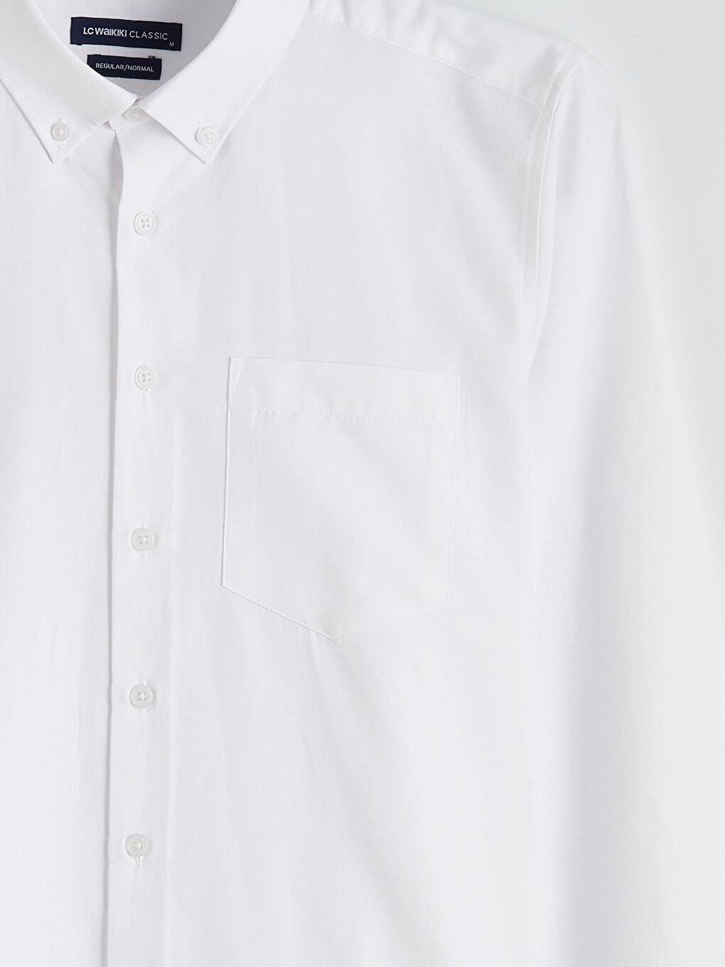 Beyaz Regular Fit Armürlü Erkek Gömlek-1