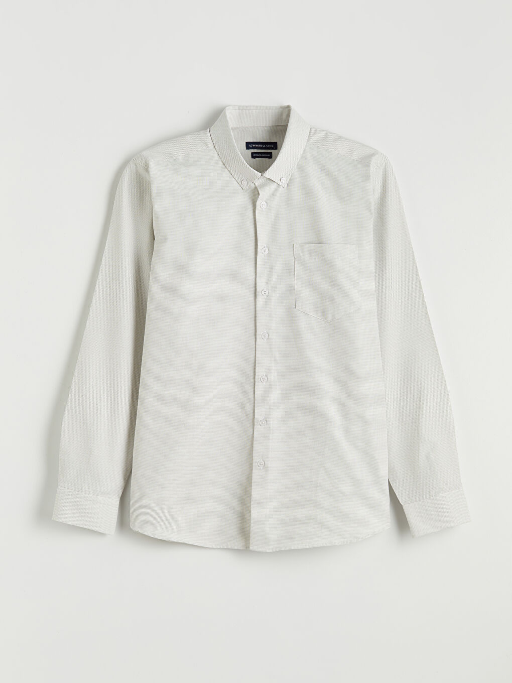 Bej Regular Fit Armürlü Erkek Gömlek