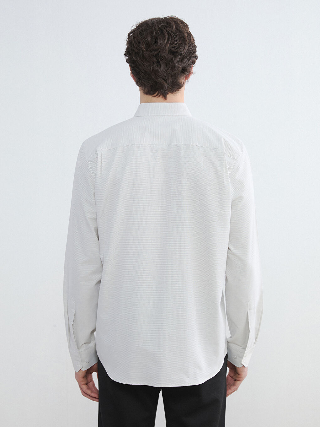 Bej Regular Fit Armürlü Erkek Gömlek-3