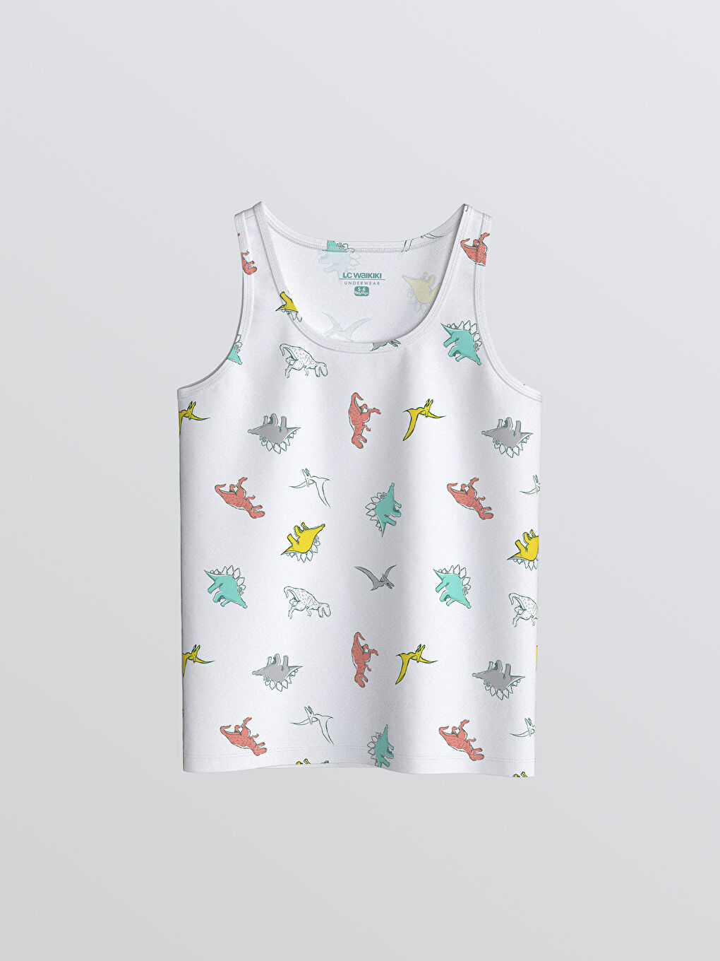 Beyaz Baskılı Erkek Çocuk Atlet 2'li-1