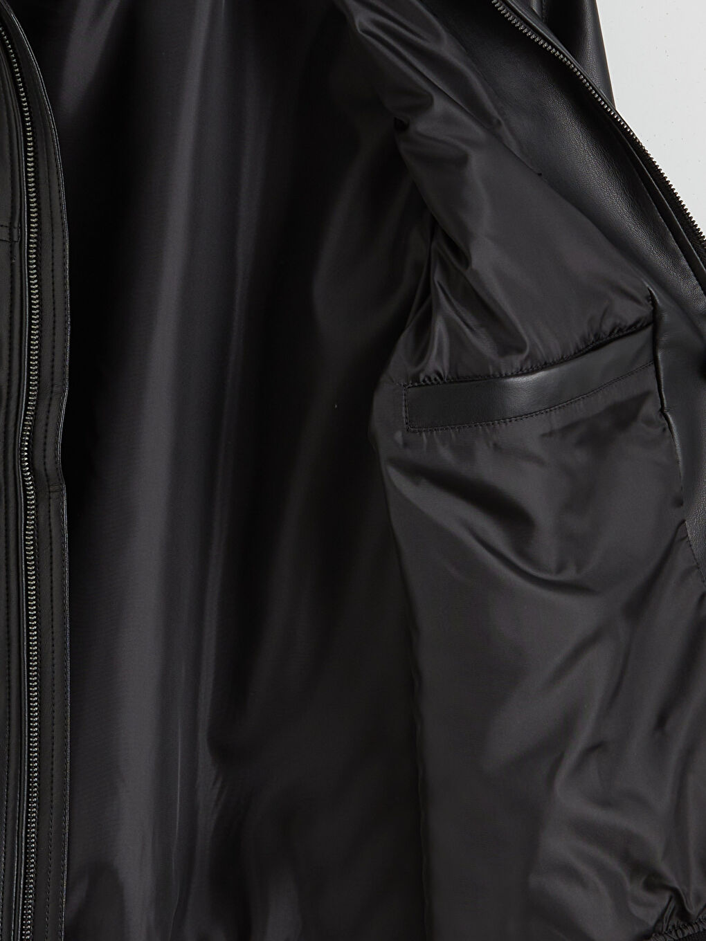 Collared Neck Men's Faux Leather Jacket-6